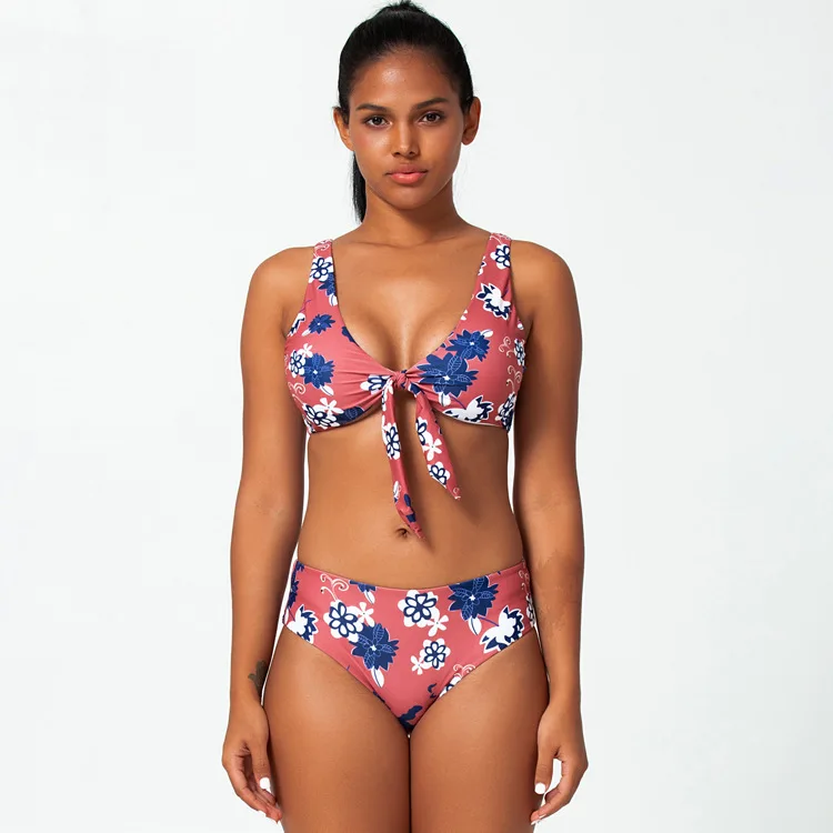 

New bikini swimsuit women's bow print strap sexy bikini NEW