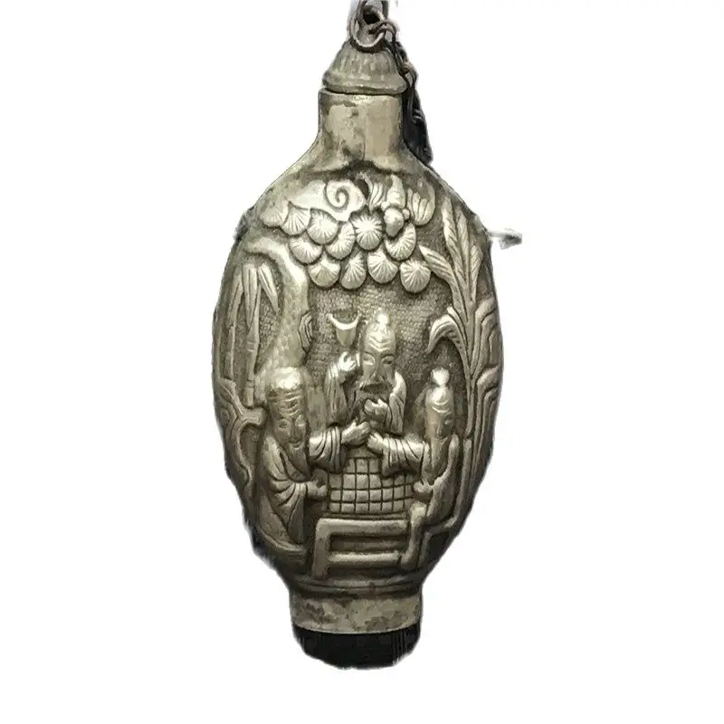

Китай Тибет Мяо с серебряным узором фигурка из серебра бутылки табак