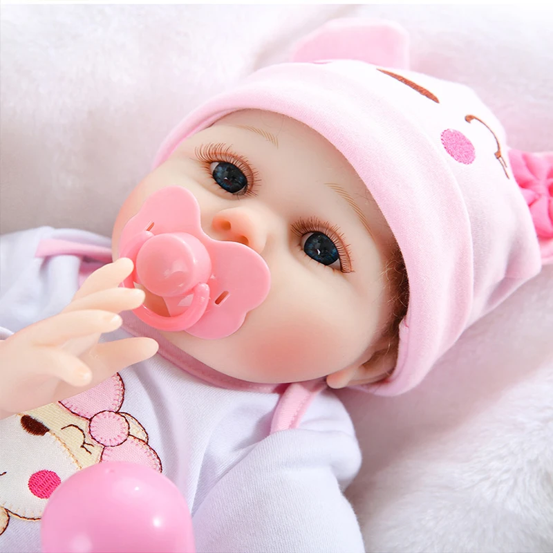 

55 CM Mohair Reborn Baby Doll Bebe Reborn Dolls With Mat Toy Reborn Bebe Doll Soft Cotton Body Silicon Doll Girls Toy Gifts