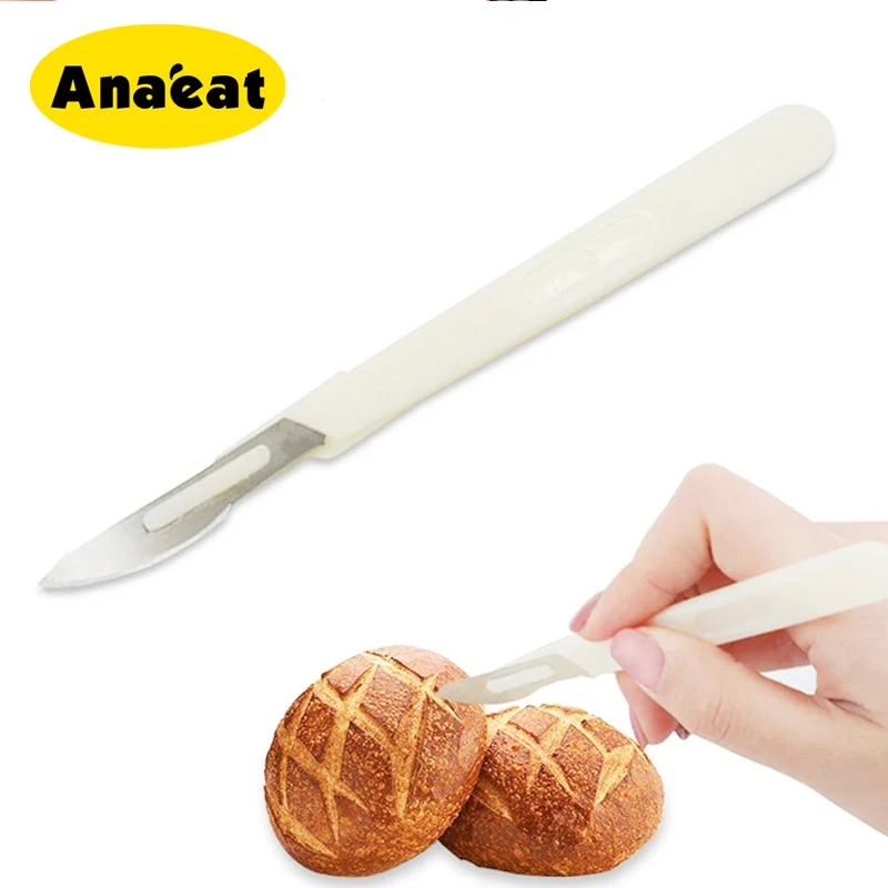 

ANAEAT Baguette Bread Slicing Knife Practical European Bread Knife Cutting Tools Pastry Cutter With Carbon Steel Blade PP Shank