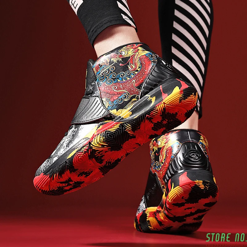 

New products sneakers couple graffiti leather flat shoes sneakers designer running shoes fashion sneakers color matching Gaobang