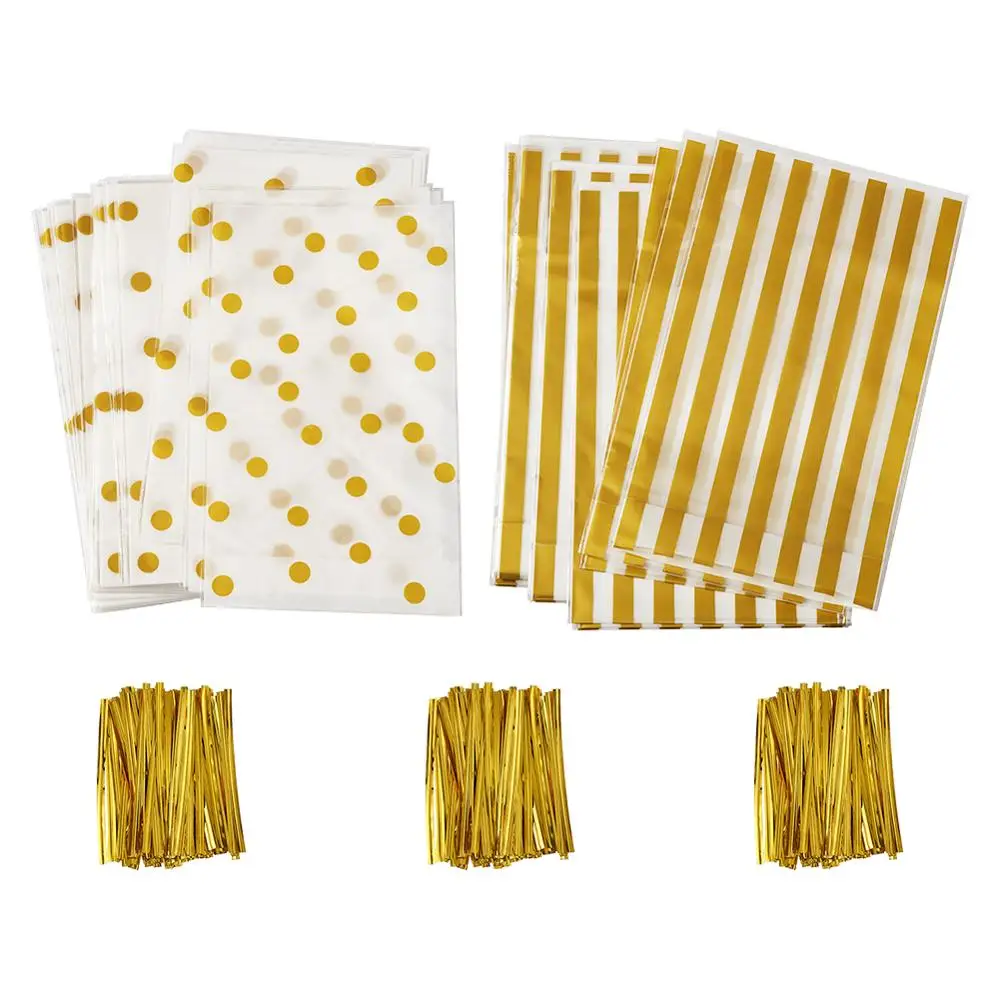 

100pcs Plastic Candy Cookies Clear Bags with Twist Ties Transparent Cellophane Packaging Bag Wedding Party Gift Pouches Bag