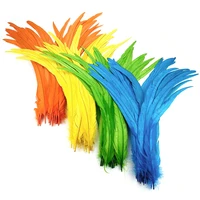 100pcslot 35 40cm colored rooster tail feathers carnival accessories wedding party decoration long plume diy table centerpieces