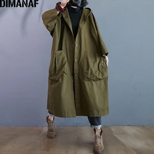 Женская винтажная куртка DIMANAF, кардиган оверсайз с длинными рукавами и капюшоном, Повседневная Верхняя одежда размеров 5XL, 6 размеров на осень
