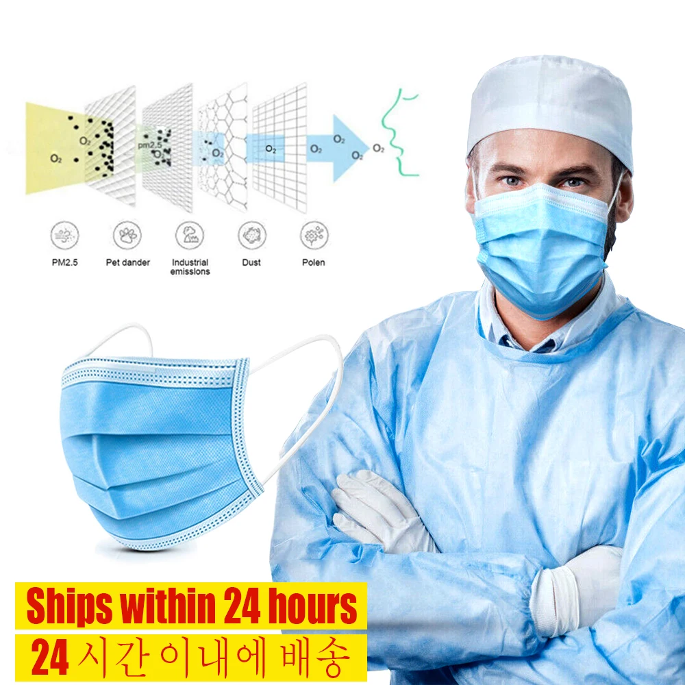 Маска для рта против загрязнения маска лица 3-слойная одноразовая с фильтром