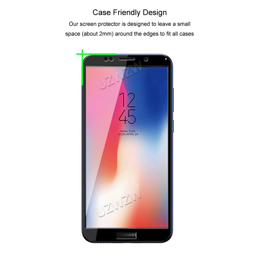 Закаленное стекло для Honor 7A/Pro полное покрытие защита экрана телефона защитная