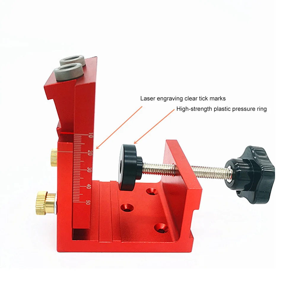 

DIY Oblique Hinge Hole Locator Puncher Pocket Hole Drilling Guide Dowel Jig Kit Locator Wood Dowelling Self Centering Drill