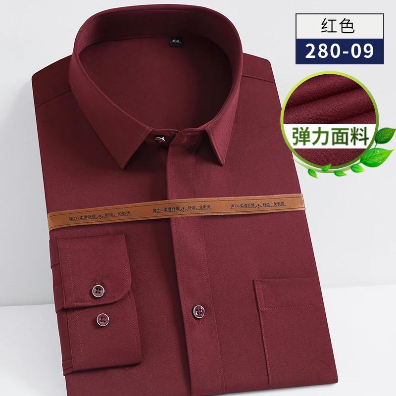 Stretch Cotton New Fashion Stripe Men's Dress Shirts Long Sleeve Shirt For Man Slim Fit Camisa Social Business Blouse Male Shirt
