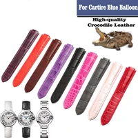 suitable for cartire blue balloon watch band crocodile leather strap crocodile skin watch strap for men and women 141618mm