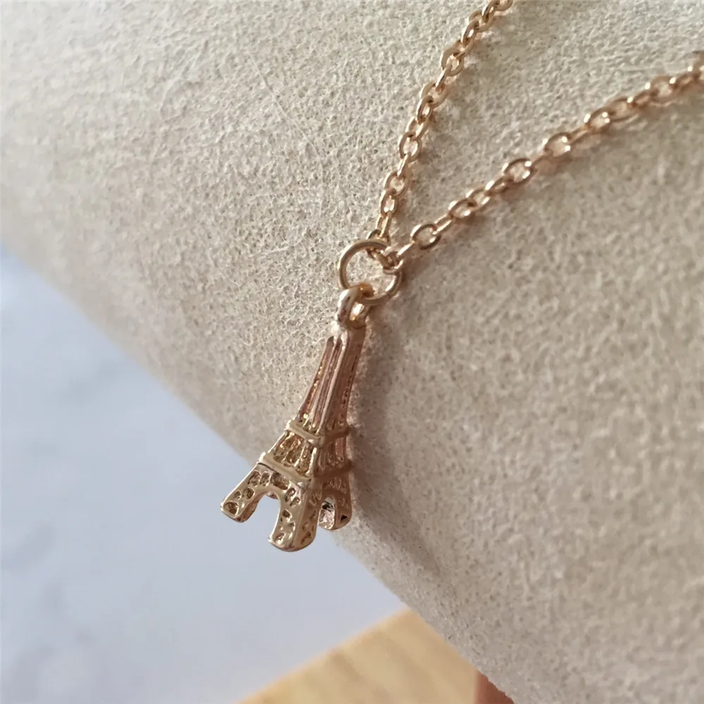 Новые модные ювелирные изделия золотой цвет маленький кулон Эйфелева башня