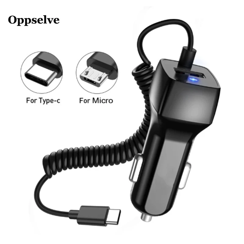 Автомобильное зарядное устройство Oppselve с USB-кабелем для Samsung S20 S10 Plus Xiaomi Micro USB Type C Huawei P40 - изображение