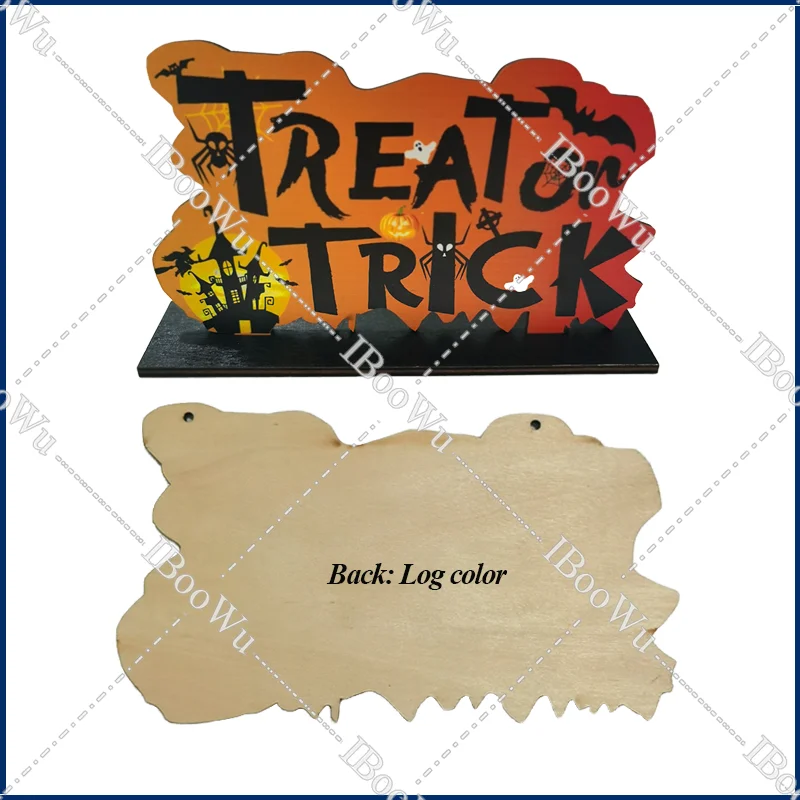 

Halloween Pumpkin DIY Wood Ornament Spooky Boo Treator Trick Door Hanging Table Decoration For Halloween Party Home Supplies