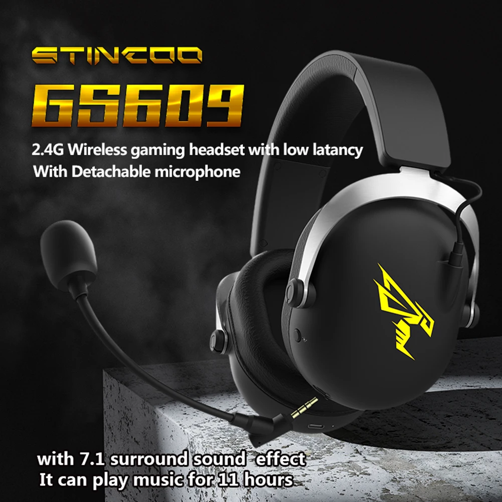 

SOMIC GS609 Gaming Headset 2.4G Wireless Headphones 3.5mm Wired HIFI Music Earphones with Microphone For PC Laptop Gamer