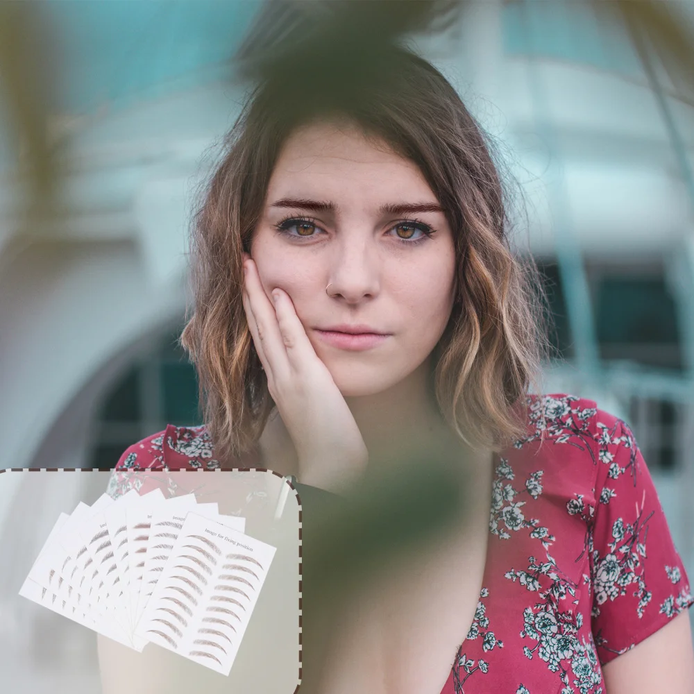 

10 Sheets Brow Sticker Fake Stickers Waterproof Temporary Brow Tattoos