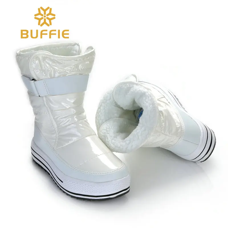 BUFFIE/Женская обувь Стильные ботинки Сезон осень-зима Теплые зимние Блестящая