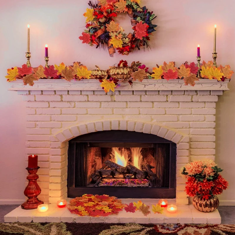 500 шт Ассорти смешанные осенние цветные искусственные кленовые листья для свадеб