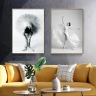 Современный скандинавский элегантный балетный танцор холст живопись настенные художественные плакаты и принты для настенные картины для гостиной домашний декор
