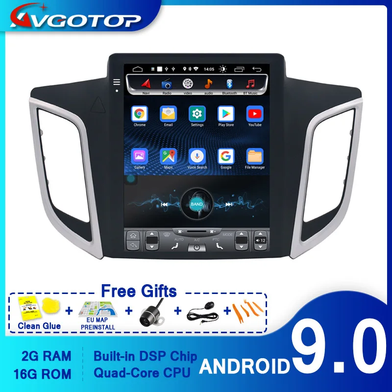 AVGOTOP Android 9 0 Tesla вертикальный экран автомобильное радио GPS Мультимедиа для HYUNDAI IX25