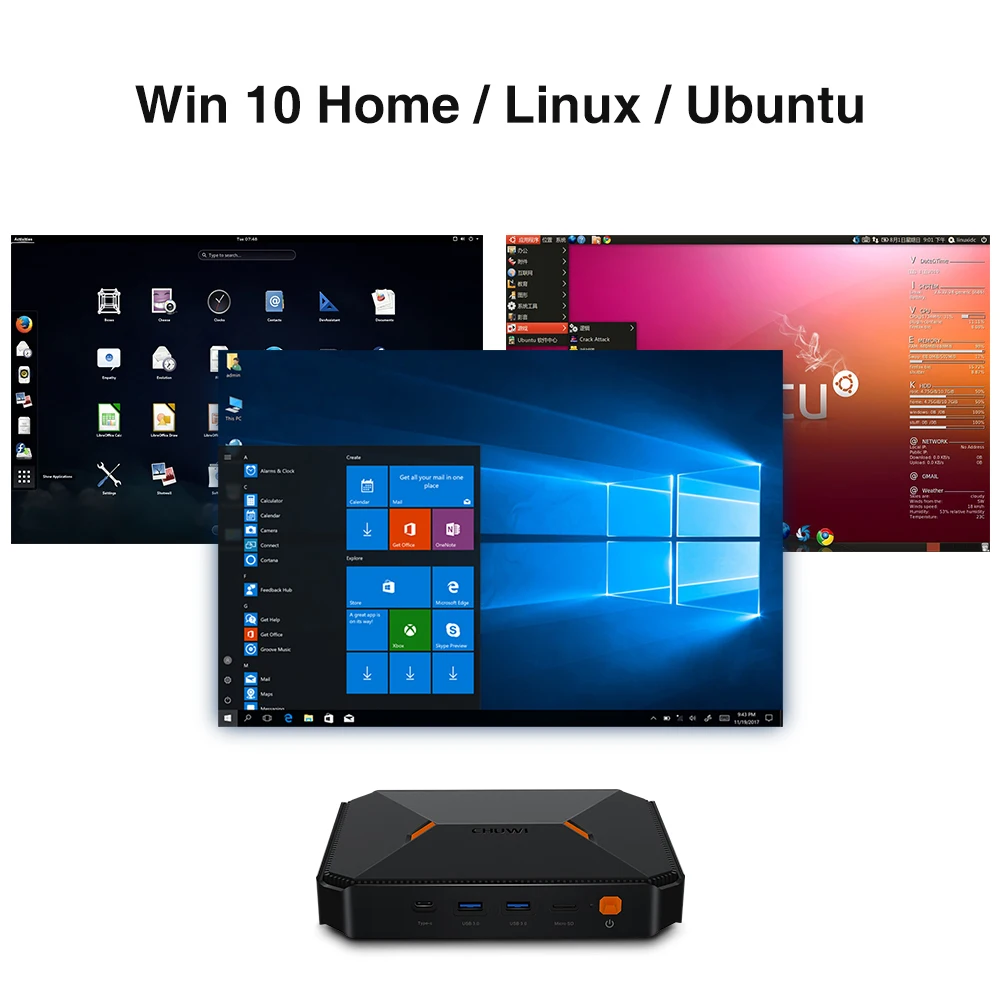 CHUWI HeroBox Intel N4100 4 ядра мини ПК 8 Гб Оперативная память 256GB SSD Windows 10 настольный
