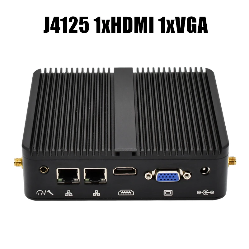 Topton дешевый безвентиляторный мини-ПК Windows 10 Intel Celeron J4125 четырехъядерный N2840
