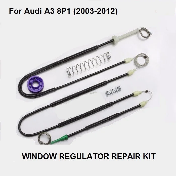 

FREE SHIPPING CAR WINDOW PARTS FOR AUDI A3 8P WINDOW REGULATOR REPAIR KIT FRONT RIGHT 2/3 DOORS 2003-2012 NEW