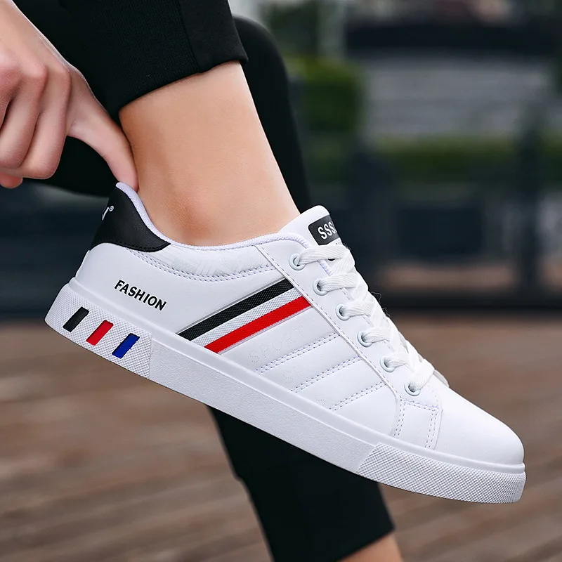 

2021 spring new casual shoes men's sneakers trend breathable white shoes men jogging shoes low-top leather sneakers men fashion