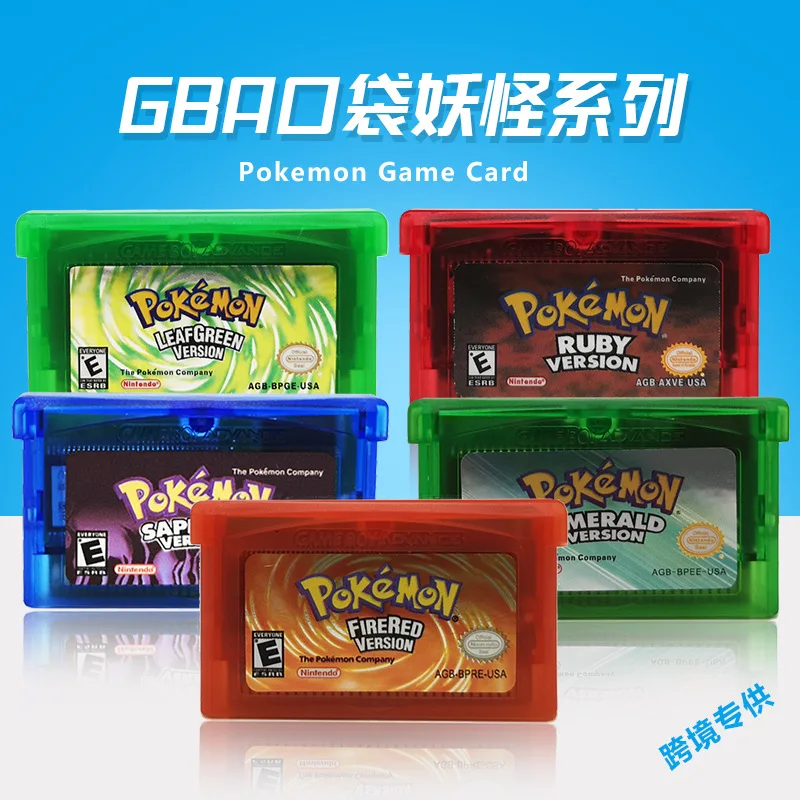 Pokemon Series NDSL GB GBC GBM GBA SP Video Game Cartridge Console Card Classic Game Collect Colorful Version English Language