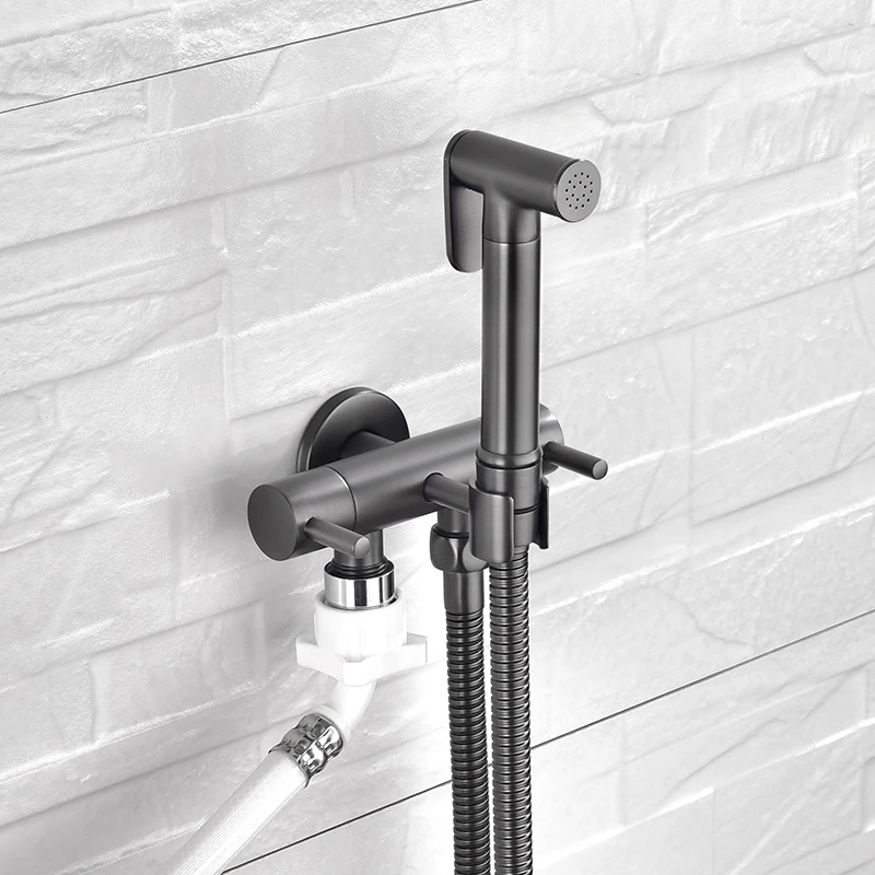 Bidets brass toilet sprayer faucet Chrome-plated Hand-held Wall-mounted Bathroom kitchen Faucet Bidet Sprayer With Hose | Обустройство