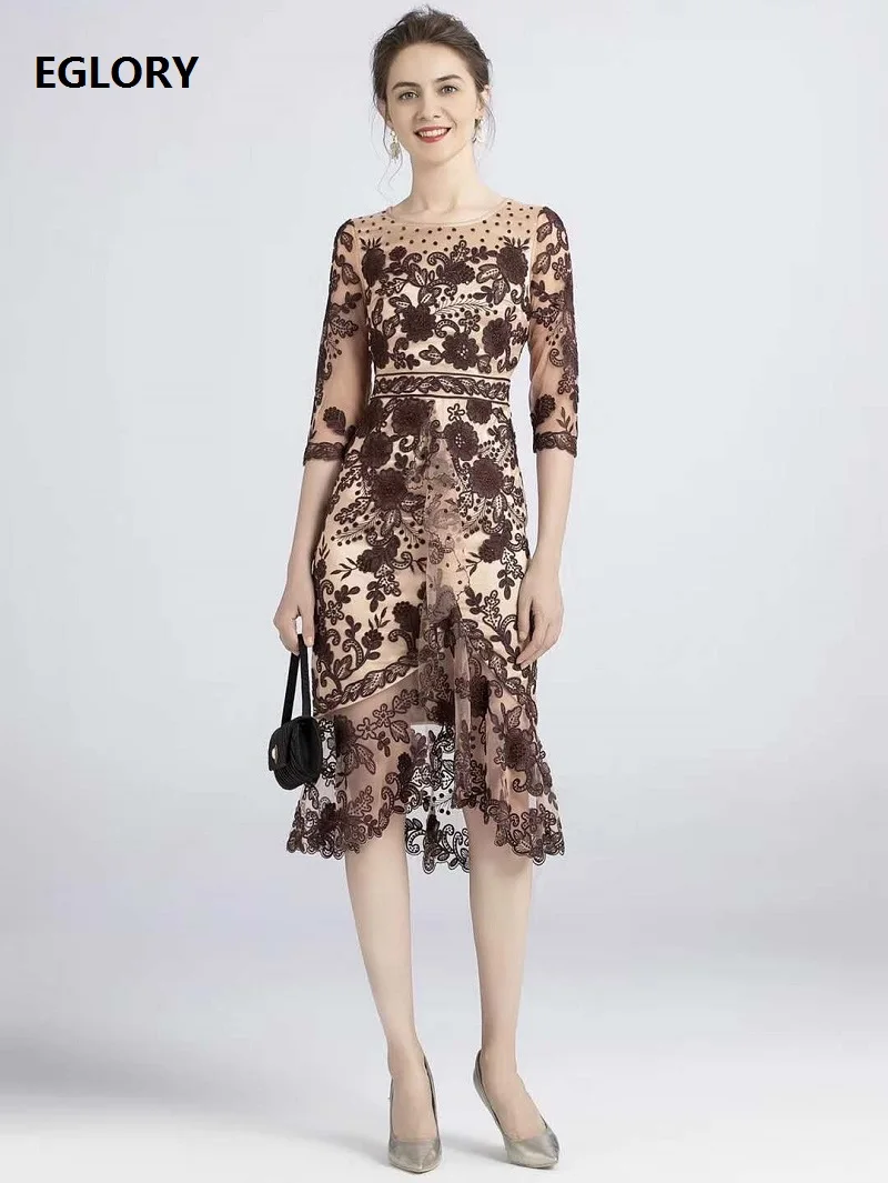 Женское кружевное платье русалка коктейльное с круглым вырезом и блестками