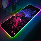 Игровой компьютерный коврик для мыши Re Zero RGB, большой коврик для мыши с аниме, игровой коврик для мыши XXL, большой коврик для мыши со светодиодной подсветкой, настольный игровой коврик для ПК