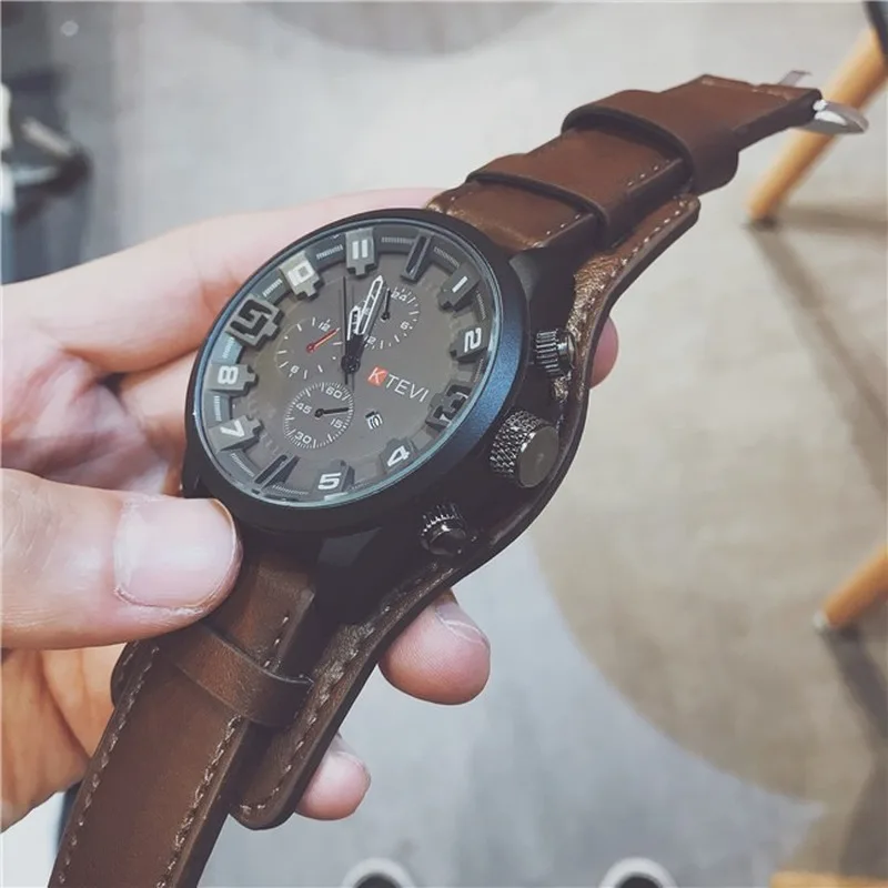 

Tide Men Quartz Watch Male Military Watches Sport Wristwatch Boys Genuine Leather Hour Personalized High Quality Dropshipping