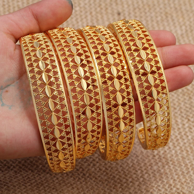 Африканский нигерийский Дубай золотые браслеты для женщин девушек невесты