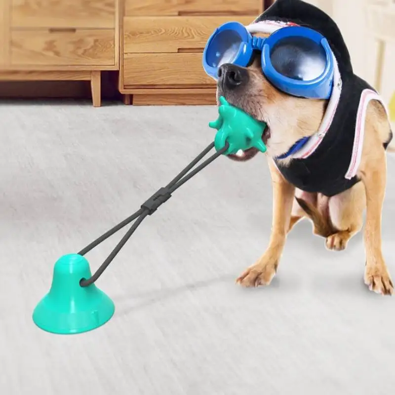 

Pet Molar Bite Dog Toys Three-piece Rubber Chew Ball Cleaning Teeth Safe Elasticity Soft Puppy Suction Cup Dogs Biting Toy