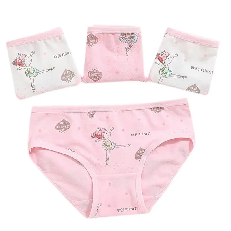 4 шт./лот детских трусиков для девочек хлопковые короткие штаны с персонажами из