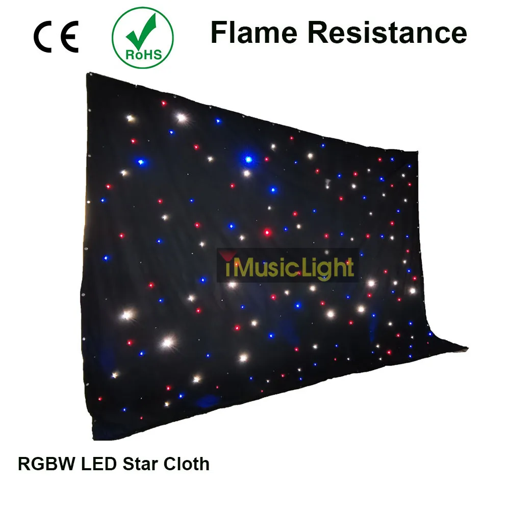 3Mx7Mtr Starcloth Sparkley драпировка RGBW Светодиодная звезда тканевый фон с системой