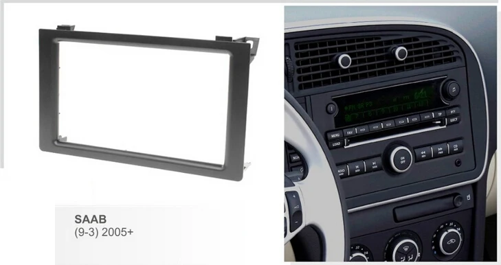 Переходная рамка с двумя разъемами Din для Saab 93 2005 + радио DVD стерео CD панели отделка