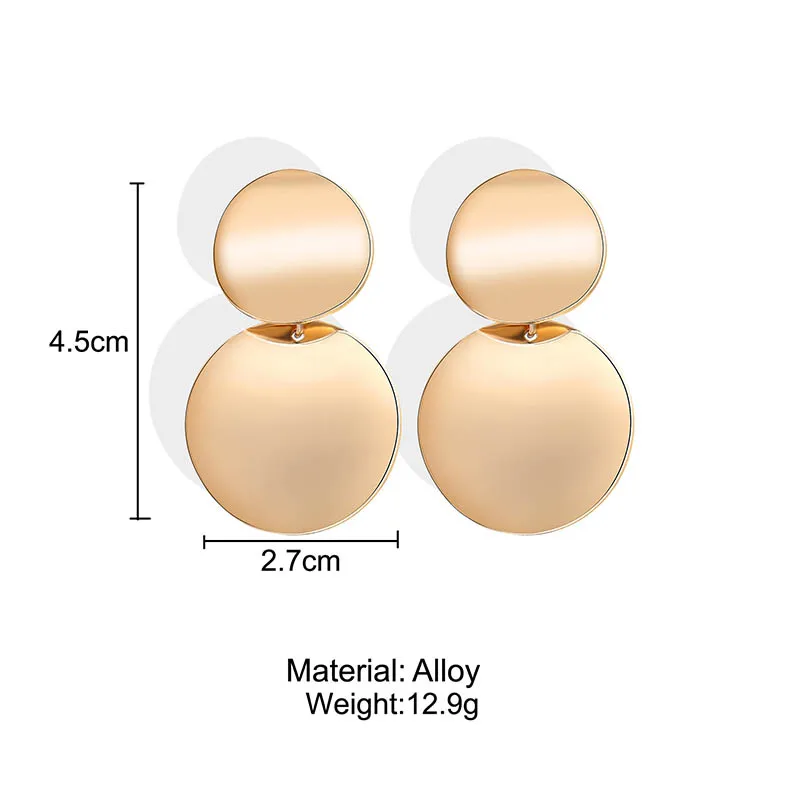 

Fashion Double Round Circles Earrings Set For Women Alloy Geometry Earrings For Ladies Jewelry Gift
