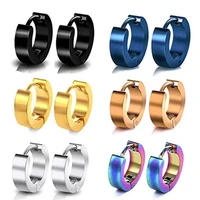 1pc fashion unisex small hoop titanium steel plated huggie earring jewelry gift
