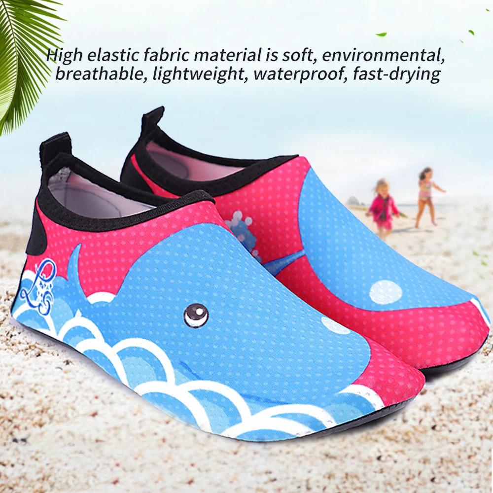 2020 Kids Quick Drying Swim Water Shoes Casual Footwear Barefoot LightWeight Aqua Socks For Beach Pool Cartoon Children Slippers | Спорт и