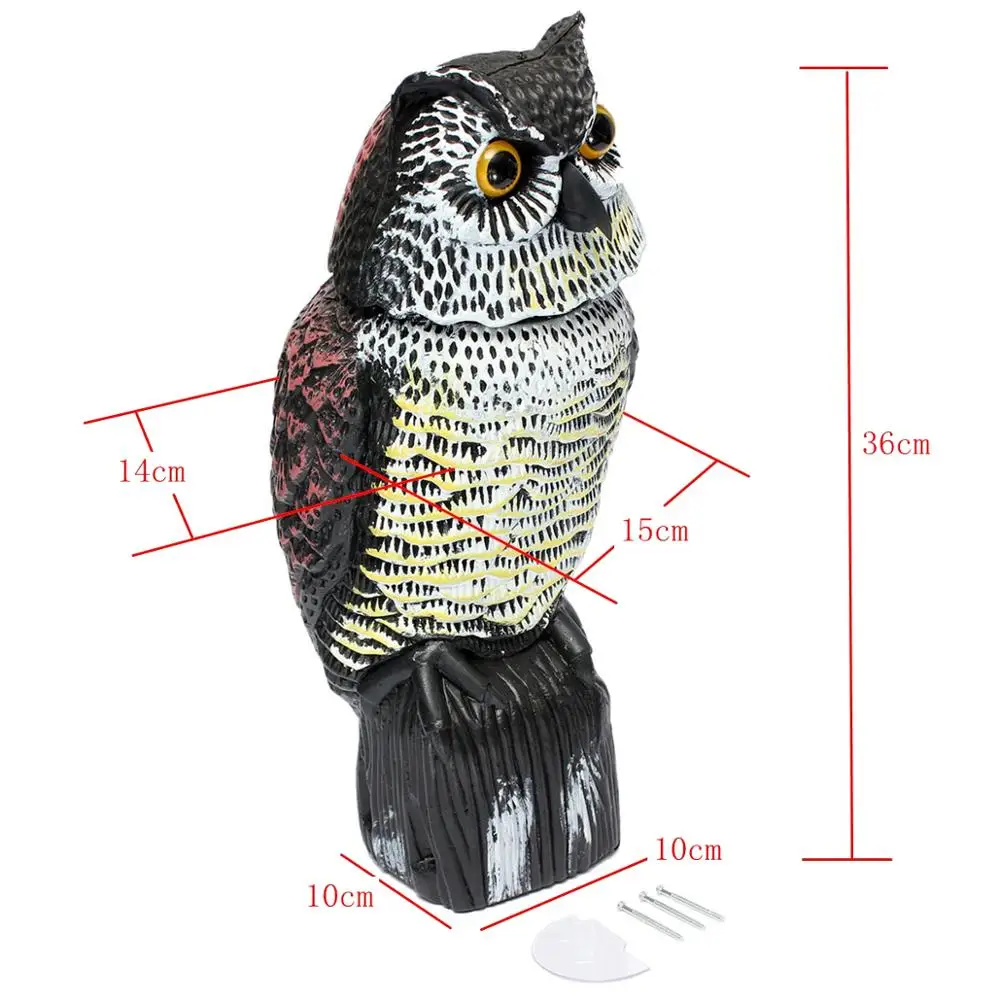 Owl Очень реалистичные пластиковые приманки для охоты на голубя с палкой для охоты и украшения сада во дворе - Цвет: Owl