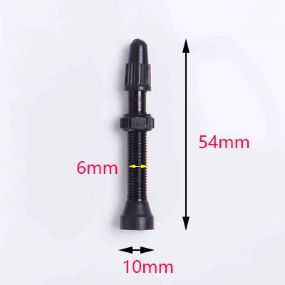 black 54mm 1 шт. бескамерный клапан для шоссейного велосипеда MTB бескамерный готовый клапан для шин Presta 48 мм 60 мм - Цвет: black 54mm