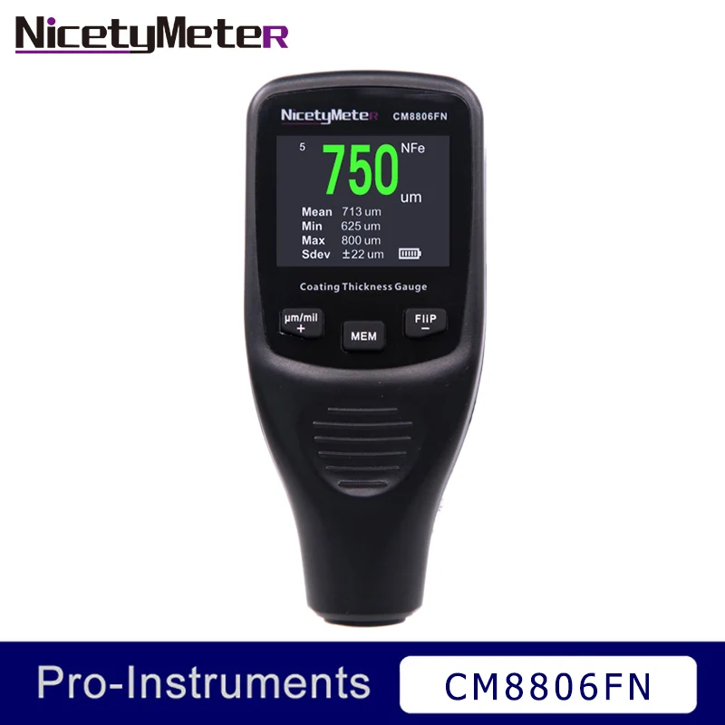 NICETYMETER CM8806FN датчик толщины покрытия кузова тестер 50mil 1250um детальный инструмент автоматический измеритель краски с подсветкой