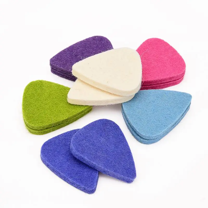 12 Pieces Colorful Soft Felt Plectrum Mediator Ukulele Picks Plectrums Economy 3Mm Thickness | Спорт и развлечения