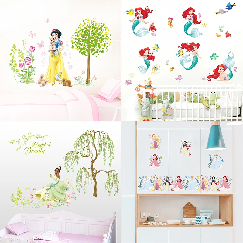 Мультфильм Дисней Мороз София Принцесса Белоснежка Тиана настенные наклейки для