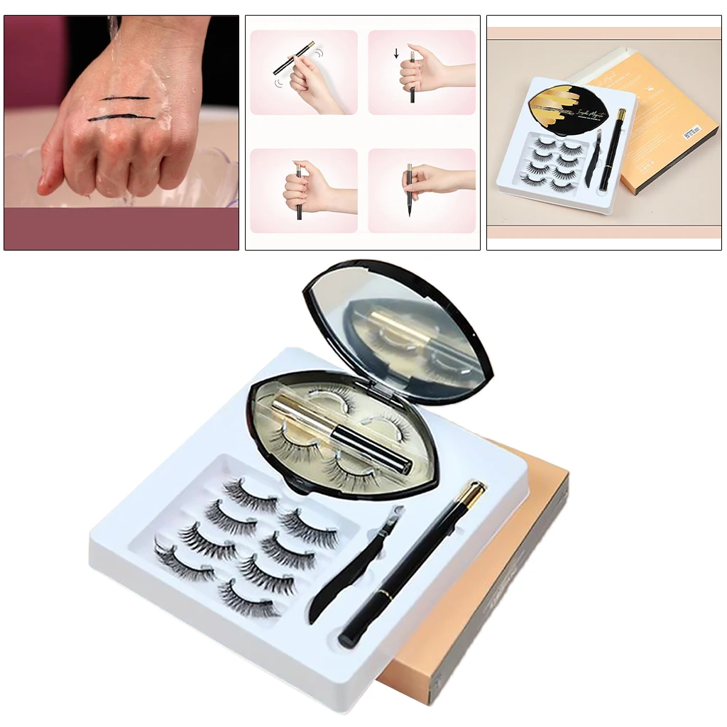 

6 Pairs Free Applicator Natural Look 3D Eyelash Kit for Makeup