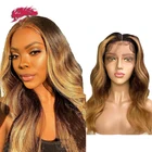 Ali Queen, кружевные передние человеческие волосы, парики бразильские Remy 13x4  13x6, кружевные парики 370, искусственные волосы на волосистой части головы, предварительно выщипанные Омбре, волнистые парики