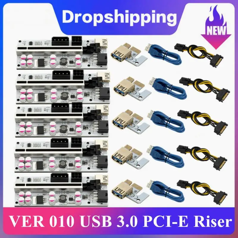 

1/5Pcs Pcie Riser 010 010X VER010 010S Plus USB 3.0 Pci E Express Cable Cabo Riser GPU X16 Extender PCI-E Riser Card Adapter