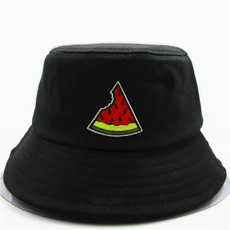 

watermelon embroidery cotton Bucket Hat Fisherman Hat outdoor travel hat Sun Cap Hats for kid men Women 129