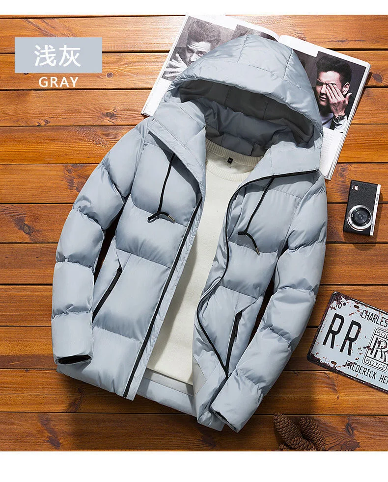 2021 men's winter solid color men's cotton coat thick coat winter new cotton coat short cotton coat men 2021 men's w