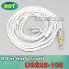 2,5 мм 4,4 мм 8 Core с серебряным покрытием OCC кабель для наушников для 0,78 мм BA пользовательские Westone W4r UM3X UM3RC JH13 высокое шаг LN006553